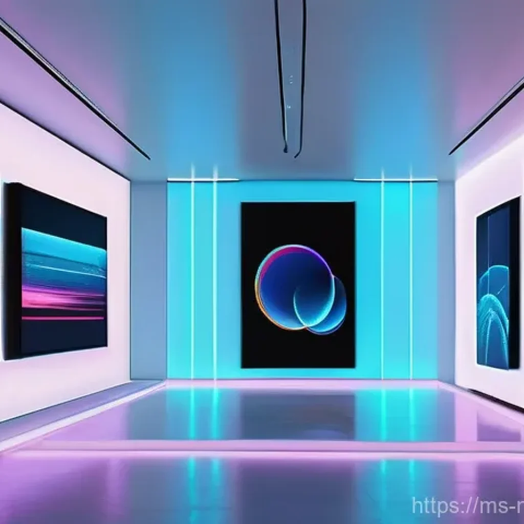 NFT 예술 시장의 거품 여부 분석 - **Futuristic Digital Art Gallery showcasing NFTs**
Prompt: A sleek, minimalist, ultra-modern dig...