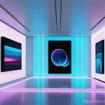 NFT 예술 시장의 거품 여부 분석 - **Futuristic Digital Art Gallery showcasing NFTs**
    Prompt: A sleek, minimalist, ultra-modern dig...